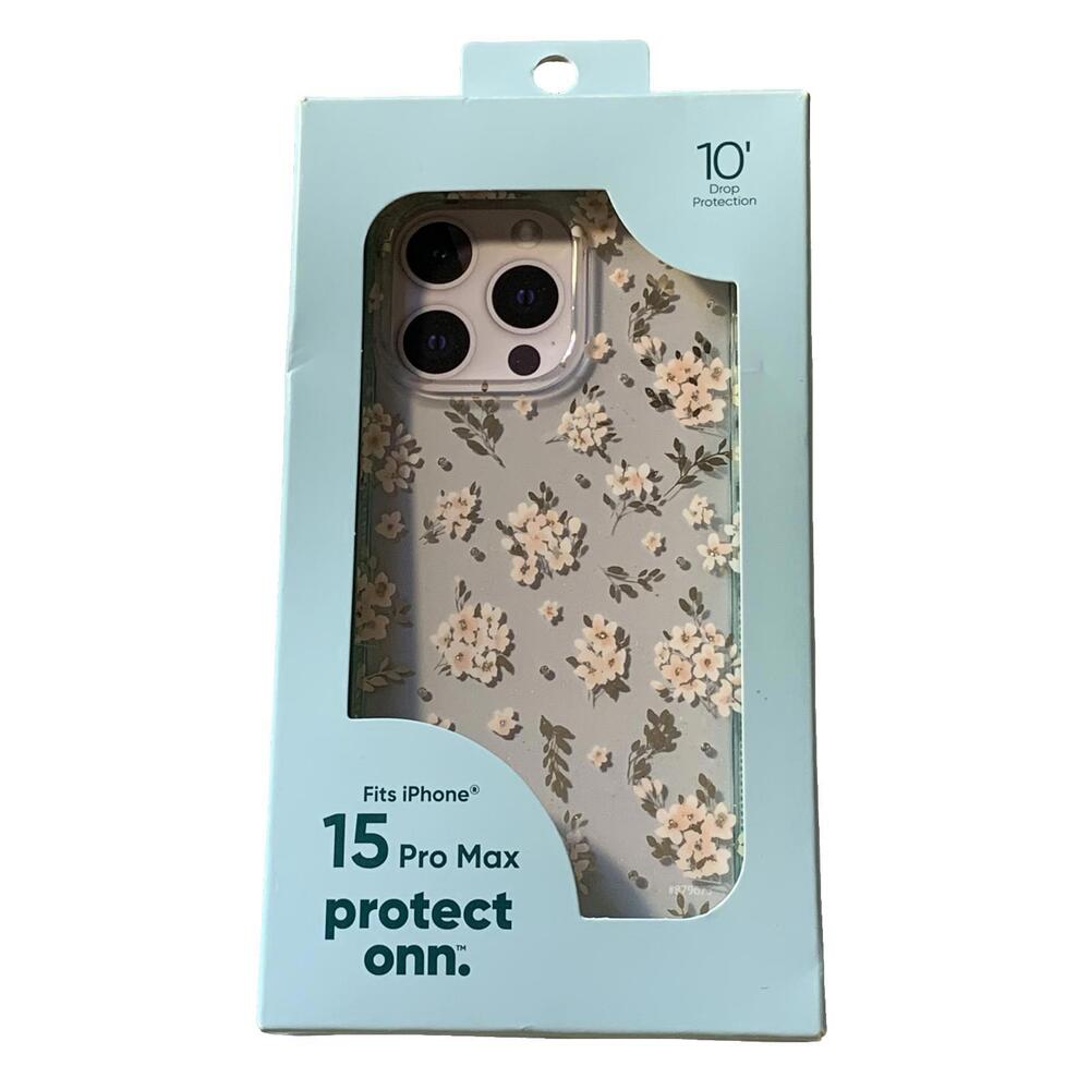 onn. Floral Protective Phone Case for iPhone 15 Pro Max